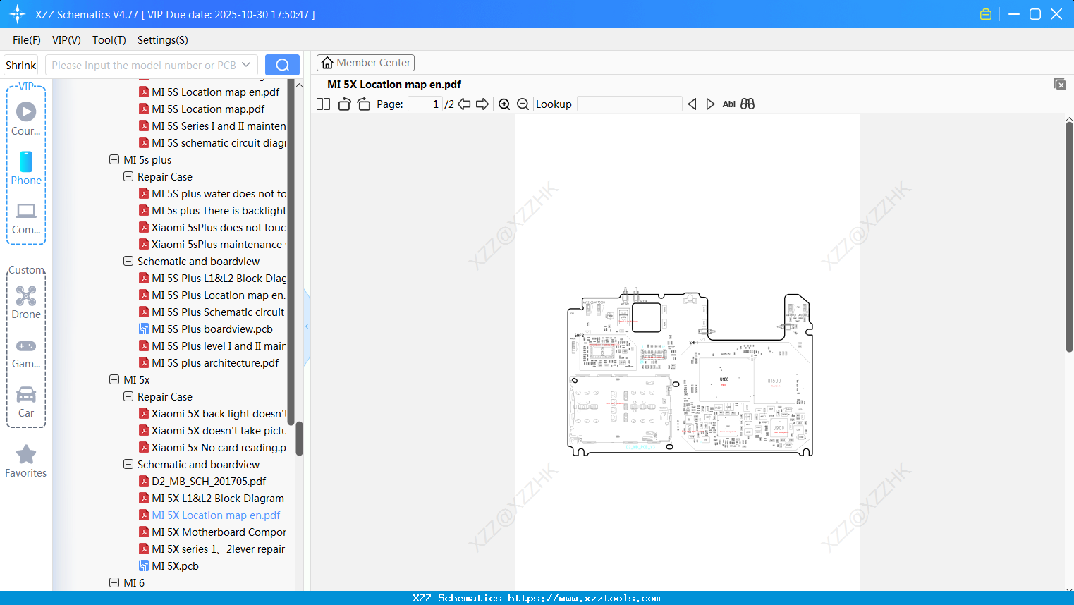 Xiaomi MI 5X Location Map En